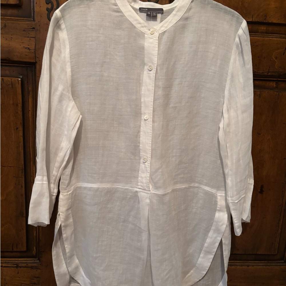Vince White Button-Up Blouse
